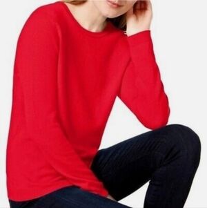 Charter Club Calypso Red 100% 2ply Cashmere Sweater, XL